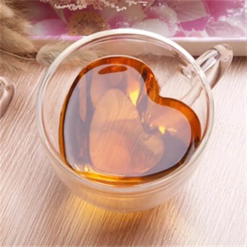 لیوان دو جداره 300 میل طرح قلب gallery0